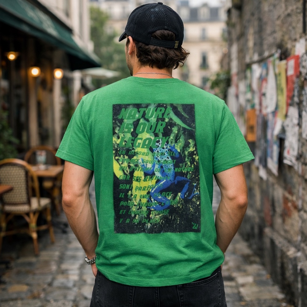 Zadig & Voltaire Green Frog Graphic Tee Cotton‎ Men’s S